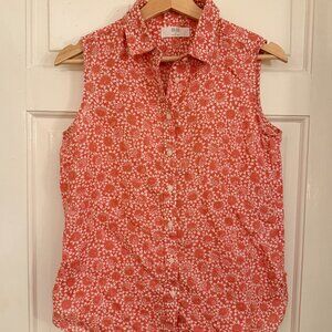 Uniqlo Linen Sleeveless Floral Tank Top 🌸